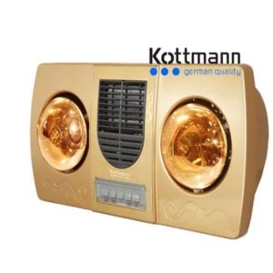 Đèn sưởi nhà tắm Kottmann K2B-HW-G 2 bóng thổi gió nóng
