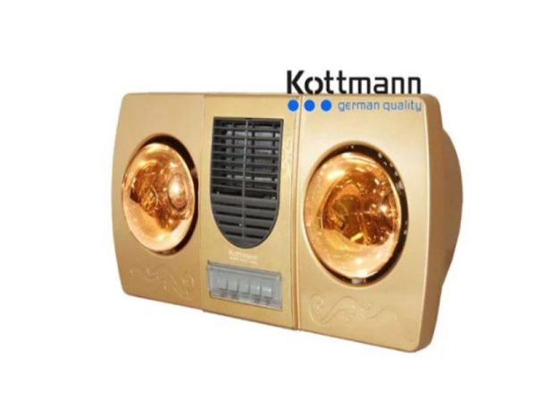 Đèn sưởi nhà tắm Kottmann K2B-HW-G 2 bóng thổi gió nóng